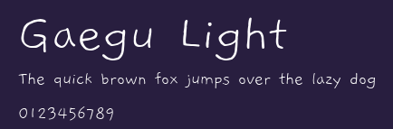 Gaegu Light Preview