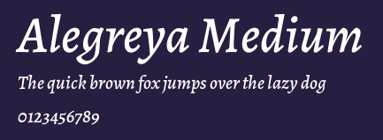 Alegreya Medium Preview