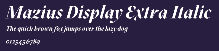 Mazius Display Extra Italic Preview