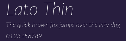 Lato Thin Preview