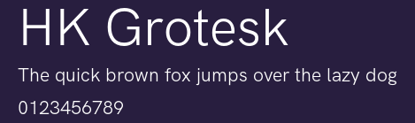 HK Grotesk Preview