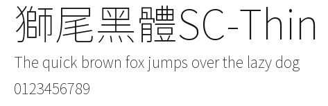 獅尾黑體SC-Thin Preview