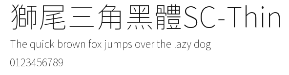 獅尾三角黑體SC-Thin Preview