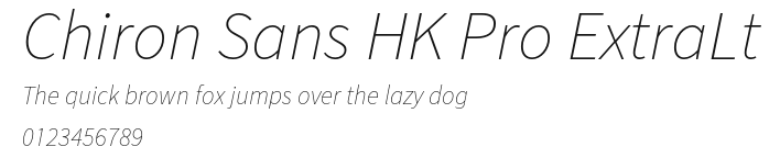 Chiron Sans HK Pro ExtraLt Preview