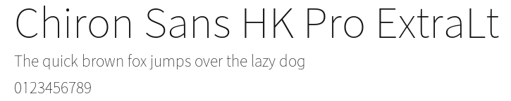 Chiron Sans HK Pro ExtraLt Preview