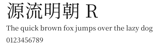 源流明朝 R Preview