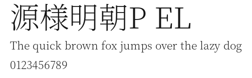 源様明朝P EL Preview