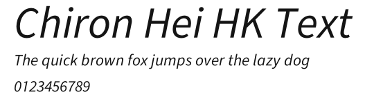 Chiron Hei HK Text Preview