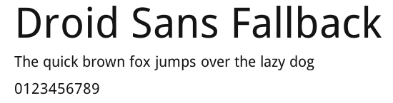 Droid Sans Fallback Preview