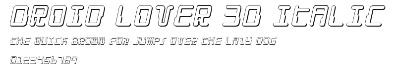 Droid Lover 3D Italic Preview