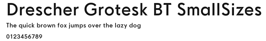 Drescher Grotesk BT SmallSizes Preview