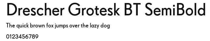 Drescher Grotesk BT SemiBold Preview