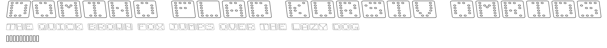 Domino flad kursiv omrids Preview
