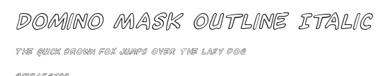 Domino Mask Outline Italic Preview