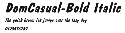 DomCasual-Bold Italic Preview