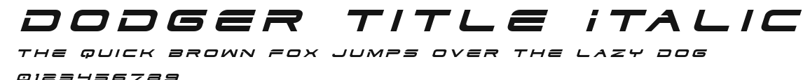 Dodger Title Italic Preview