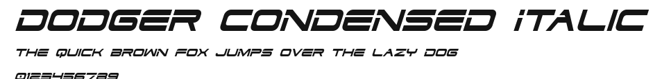 Dodger Condensed Italic Preview
