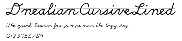 DnealianCursiveLined Preview