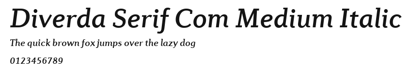 Diverda Serif Com Medium Italic Preview