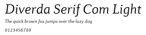 Diverda Serif Com Light Preview