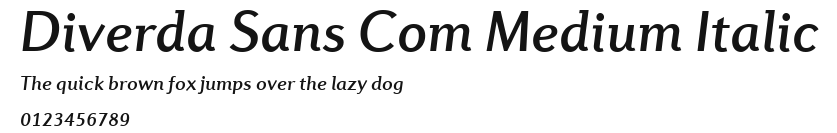 Diverda Sans Com Medium Italic Preview