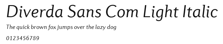 Diverda Sans Com Light Italic Preview