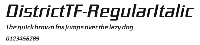 DistrictTF-RegularItalic Preview