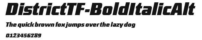 DistrictTF-BoldItalicAlt Preview