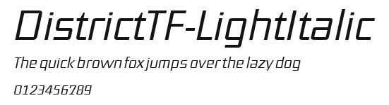 DistrictTF-LightItalic Preview