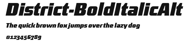District-BoldItalicAlt Preview