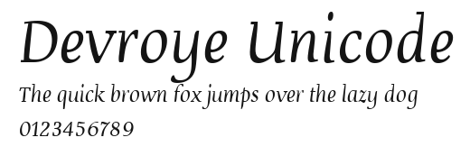 Devroye Unicode Preview