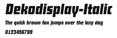 Dekodisplay-Italic Preview