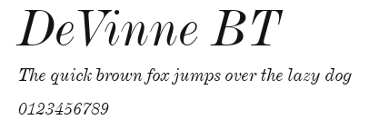 DeVinne BT.ttf