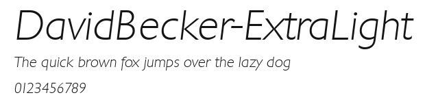 DavidBecker-ExtraLight Preview
