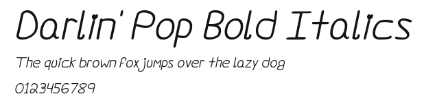 Darlin' Pop Bold Italics Preview