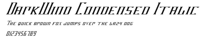 DarkWind Condensed Italic Preview