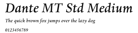 Dante MT Std Medium Preview