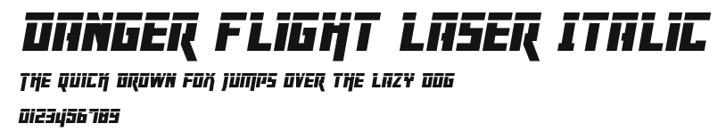 Danger Flight Laser Italic Preview