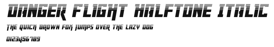 Danger Flight Halftone Italic Preview