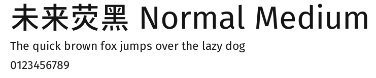 未来荧黑 Normal Medium Preview