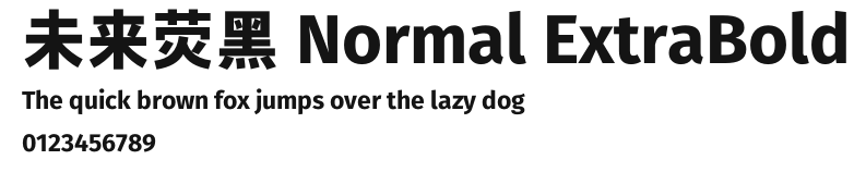 未来荧黑 Normal ExtraBold Preview