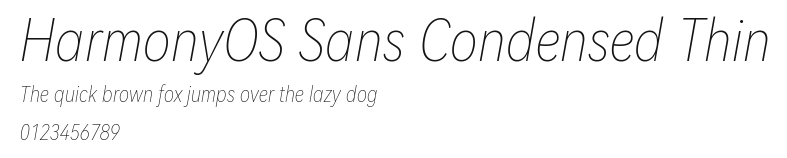 HarmonyOS Sans Condensed Thin Preview