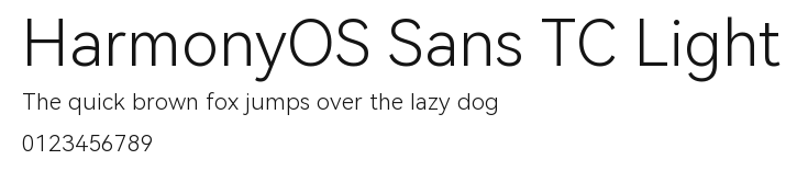 HarmonyOS Sans TC Light Preview
