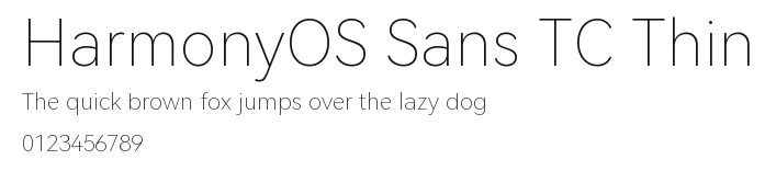 HarmonyOS Sans TC Thin Preview