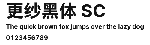 更纱黑体 SC Preview