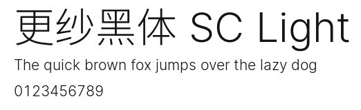 更纱黑体 SC Light Preview