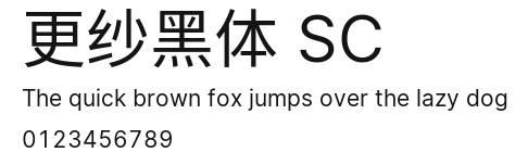 更纱黑体 SC Preview