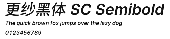 更纱黑体 SC Semibold Preview