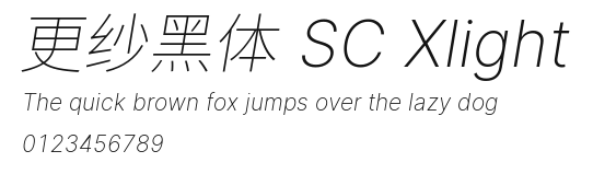更纱黑体 SC Xlight Preview