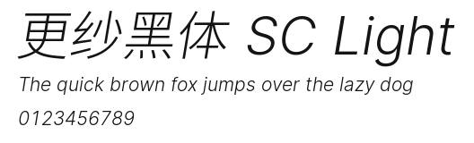 更纱黑体 SC Light Preview
